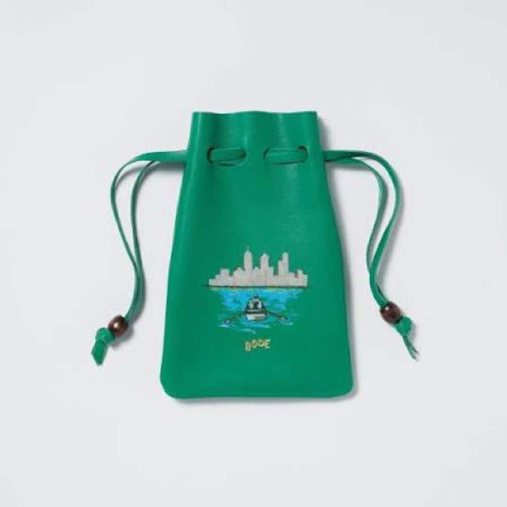 NWT BODE Limited Edition Hand Painted Collab with the MET NYC Green bag NYC